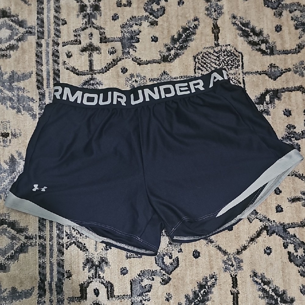 Under Armour Blue and Gray Athletic Twist Shorts Lightweight Performance